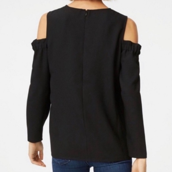 Club Monaco Black Cold Shoulder Blouse - Picture 2 of 10